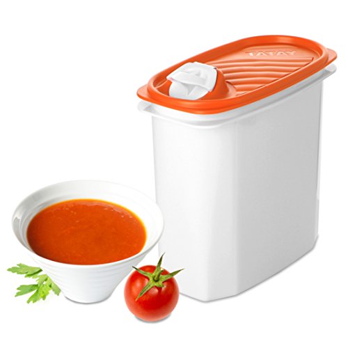 TATAY 1164373 - Porta Gazpacho. Recipiente hermético vertedor, 2 litros de capacidad, Libre de Bpa, 18,4 x 9,7 x 19