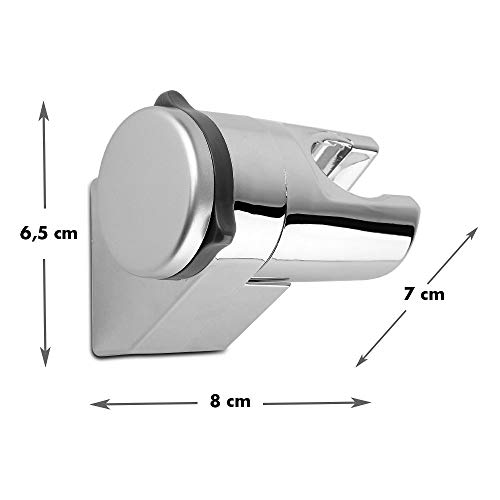 TATAY 3360709 - Soporte de Ducha regulable multiposición,ABS, Cromado, 8.00x7.00x6.50 cm
