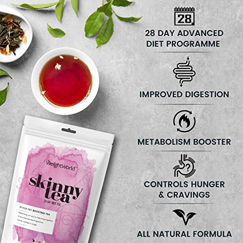 Té Quemagrasas Potente Para Adelgazar, Fórmula Detox de 28 días - Infusión Detox Natural Adelgazante, Con Té Verde, Moringa y Jengibre, Saciante del Apetito, Acelera Metabolismo, 100% Natural