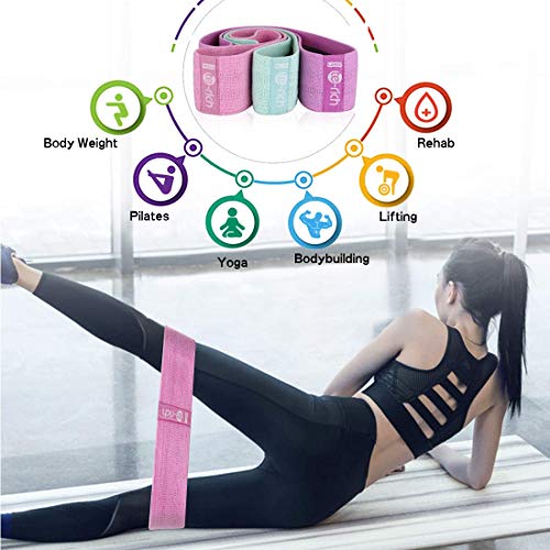 Te-Rich Bandas Elásticas Gluteos para Fitness Banda de Resistencia Ideal para Pilates,Yoga,Rehabilitación,Entrenamiento de Fuerza y Flexibilidad,Quemar Grasa rápidamente,Moldear Piernas y Caderas