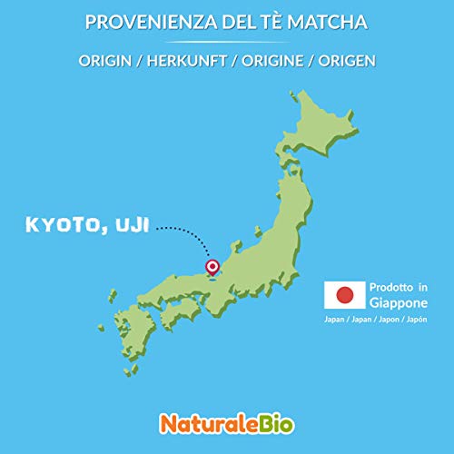 Té Verde Matcha Orgánico Japonés En Polvo [ Calidad Premium ] 100g. Té Matcha Biológico Japonés. Té Bio Grado Premium. Matcha Ecológico Cultivado En Japón, Uji, Kyoto. Ideal Para Beber, Cocina, Latte