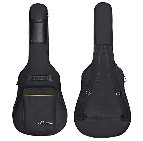 Tebery Funda para guitarra acústica con correa ajustable para el hombro de 104 cm - color negro