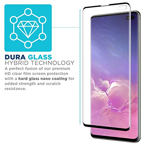 Tech Armor Dura Glass Screen Protector Designed for Samsung Galaxy S10 Plus - Case-Friendly, Hybrid Glass, Ultra-Thin, Scratch and Impact Protection with Easy Installation Tool - [1-Pack]