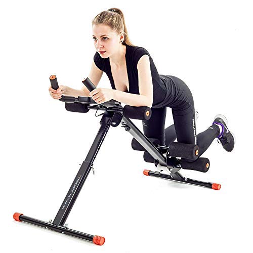 TechFit Dispositivo para Modelado de Abdomen y Cintura, Vertical, Plegable, AB Trainer, Mejorador de Resistencia (Negro)