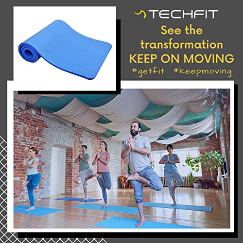 TechFit Esterilla Deporte Gruesa para Gimnasio en Casa – Esterilla Yoga Antideslizante para Ejercicio en Casa – Colchoneta Gimnasia Ideal para Ejercicios en el Suelo, Estiramientos, Abdómenes