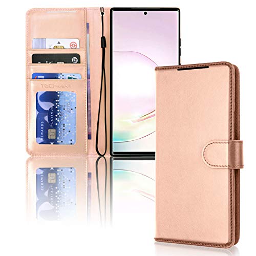 TECHGEAR Funda Compatible con Samsung Galaxy Note 20 Ultra - Magnético Carcasa Protectora de Cuero con Ranuras para Tarjetas, Soporte y Correa de muñeca - Polipiel para Samsung Note 20 ultra funda