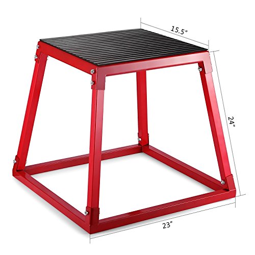 Tecmaqui Cajón de Salto para Fitness 12''/18''/24'' Caja Pliométrica para Entrenamiento de Salto Plyo Box Banco de Salto para Crossfit (12''/30.5cm)