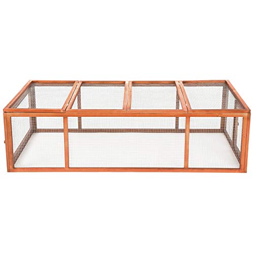 TecTake 403241 Jaula para Conejos, Conejera Plegable, Animales Pequeños Roedores, Resistente a la Intemperie, Jardín Terraza Exterior, 181x90x48 cm