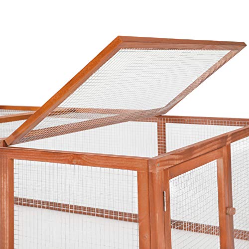 TecTake 403241 Jaula para Conejos, Conejera Plegable, Animales Pequeños Roedores, Resistente a la Intemperie, Jardín Terraza Exterior, 181x90x48 cm