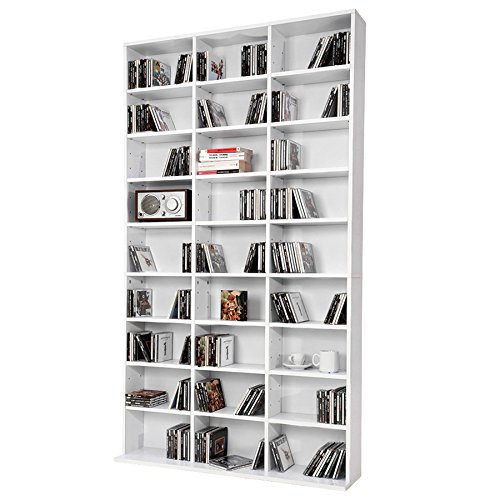 TecTake Estante de CD DVD Shelf archivado 1080 CDs DVDs (Blanco | no. 401703)