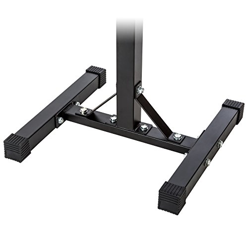 TecTake Soporte para Barra DE Pesas HALTERA Base Regulable | Regulable en Altura 12 Veces | Carga MAX. 100kg | Negro