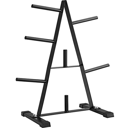 TecTake Soporte para discos de pesas con 7 barras | Diámetro de la toma de discos 25 mm | Resistencia 200 kg