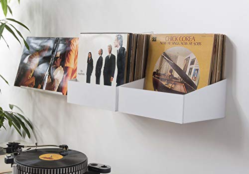 Teebooks Almacenaje para vinilos, Acero , Blanco 15 x 25 x 32 cm