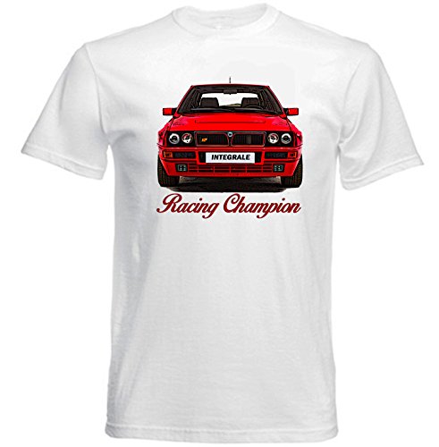 TEESANDENGINES Lancia Delta INTEGRALE Camiseta Blanca para Hombre de Algodon Size Small