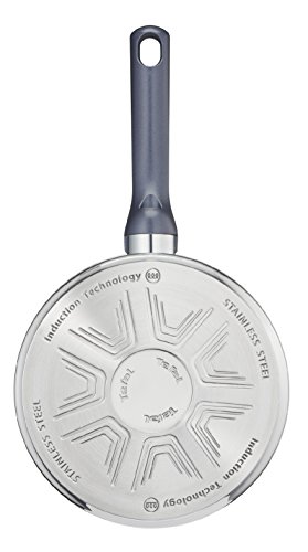 Tefal Daily Cook - Cazo de acero inoxidable de 18 cm, 1.5 Litros, base reforzada, aptas para todo tipo de cocinas incluido inducción, gran conductividad y resistencia con materiales reciclados