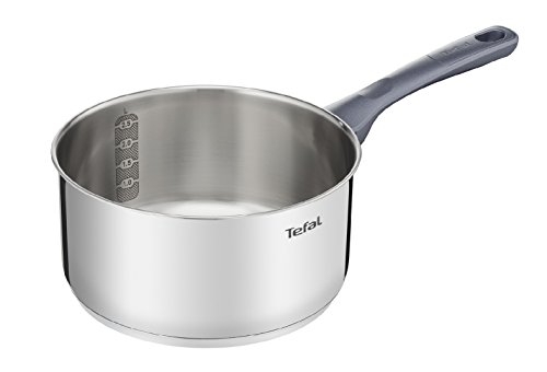 Tefal Daily Cook - Cazo de acero inoxidable de 18 cm, 1.5 Litros, base reforzada, aptas para todo tipo de cocinas incluido inducción, gran conductividad y resistencia con materiales reciclados