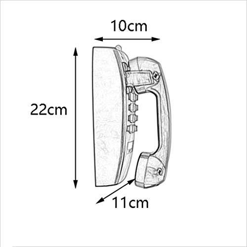 Teléfono Retro teléfono de Pared Fijo teléfono del Hotel Familia Hotel teléfono indicador de Sonido a Prueba de Agua y a Prueba de Humedad (Color : Red)