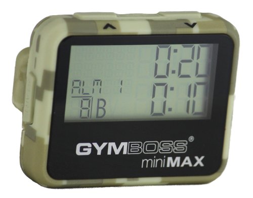 Temporizador de Intervalo y Cronómetro Gymboss miniMAX – Revestimiento Suave Camuflaje/Marrón Claro