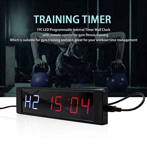 Temporizadores de Pared de Intervalo Crossfit LED Premium de 1 Pulgada Temporizadores de Gimnasio con Control Remoto Inalámbrico para Tabata EMOTM Cronómetro Cuenta Atrás/Abajo Reloj MMA