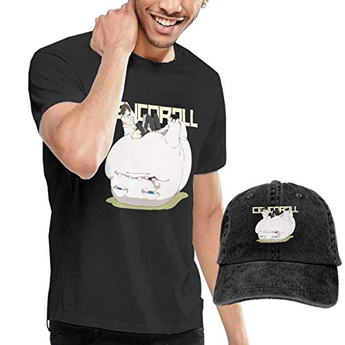 Tengyuntong sunminey Homme T- T-Shirt Polos et Chemises Cencoroll Combination Stylish Hat and Tshirts for Unisex Black