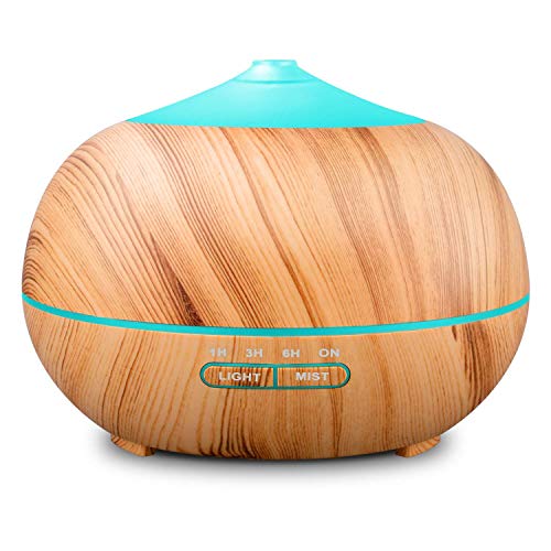 Tenswall Humidificador Ultrasónico 400ml, Difusor de Aromaterapia, Difusor de Aceites Esenciales, purificador de aire con LED de 7 colores de para luminoterapia en el Hogar, Oficina, Spa, Bebé