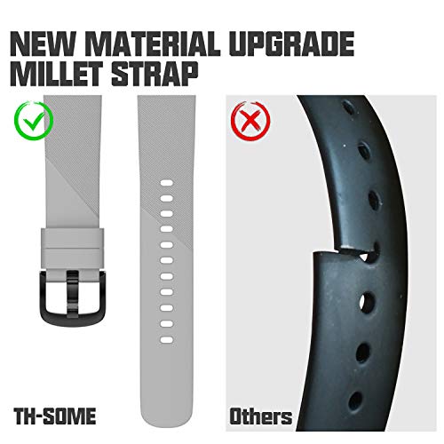 Th-some Correa para Amazfit Bip Impermeable Universal - Reemplazo de Pulsera Ajustable para Xiaomi Huami Amazfit Bip bit Lite Youth/Amazfit GTR 42mm Watch, Gris Sin Tracker