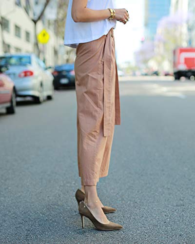 The Drop Pantalón culotte suelto de talle alto en color caramelo para mujer por @paolaalberdi, S