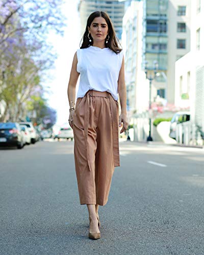 The Drop Pantalón culotte suelto de talle alto en color caramelo para mujer por @paolaalberdi, S