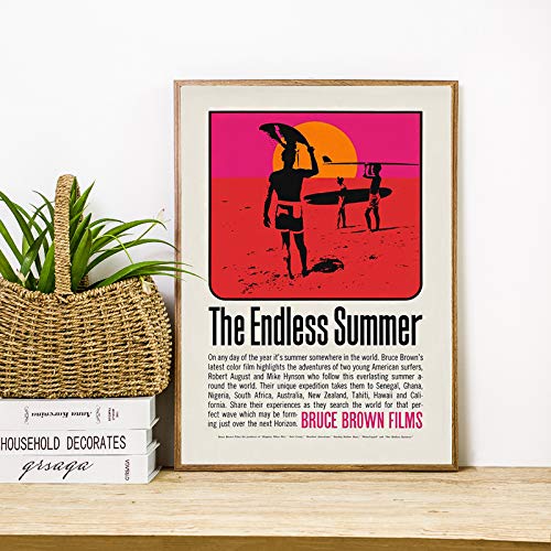 The Endless Summer Canvas Print Natural Retro Movie Poster Surfboard Wall Art Picture Vintage Painting Decor 20x30CM SIN marco