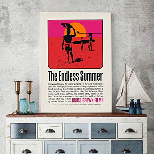 The Endless Summer Canvas Print Natural Retro Movie Poster Surfboard Wall Art Picture Vintage Painting Decor 20x30CM SIN marco