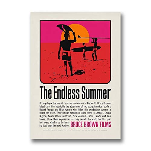 The Endless Summer Canvas Print Natural Retro Movie Poster Surfboard Wall Art Picture Vintage Painting Decor 20x30CM SIN marco