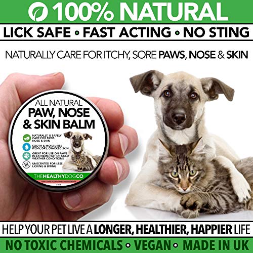 The Healthy Dog Co Bálsamo Calmante Natural para Patas, Nariz y Piel de Perros y Gatos | Crema Hidratante para Reparar la Piel Seca y Agrietada | para la Piel y Las Almohadillas de Las Mascotas