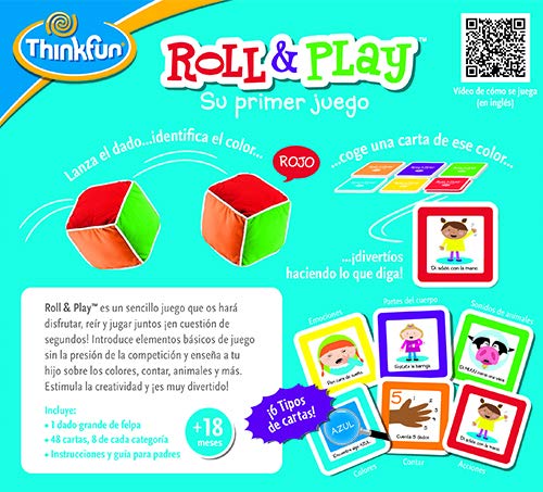 ThinkFun Roll & Play, Juego educativo para bebes, Edad recomendada a partir de 18 meses (Ravensburger 76322)