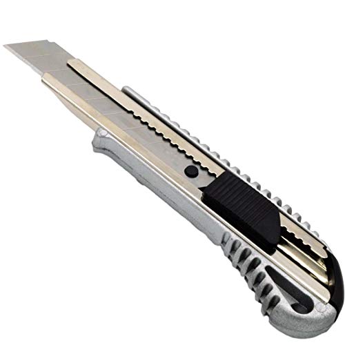 THR Juego de 5 cúteres profesionales de aluminio, 18 mm, 20 cuchillas