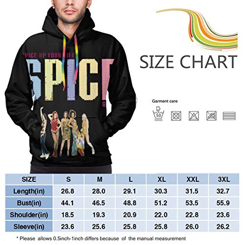 tiao9143 Spice Up Your Life Spice Girls Sudadera con Capucha para Hombre Sudadera Color Bolsillo con cordón Negro