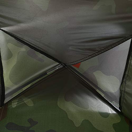 Tienda de campaña de camuflaje individual, tienda de campaña impermeable de poliéster para una persona al aire libre con bolsa de transporte para mochileros, picnic, senderismo, pesca, uso al aire lib