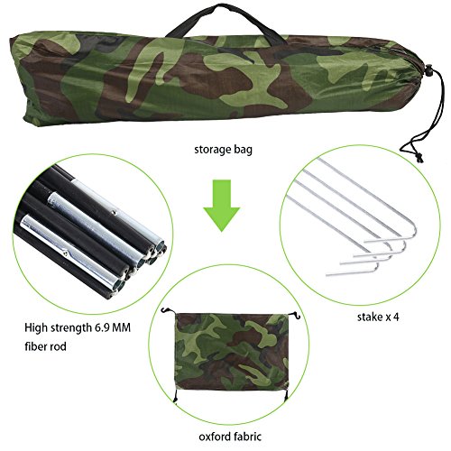 Tienda de campaña de camuflaje individual, tienda de campaña impermeable de poliéster para una persona al aire libre con bolsa de transporte para mochileros, picnic, senderismo, pesca, uso al aire lib