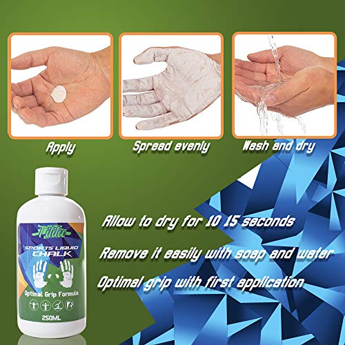 Tililee Sports Tiza líquida para Halterofilia, Yoga, Escalada y Gimnasio, con fórmula de Agarre óptimo - 8.45-250 ml