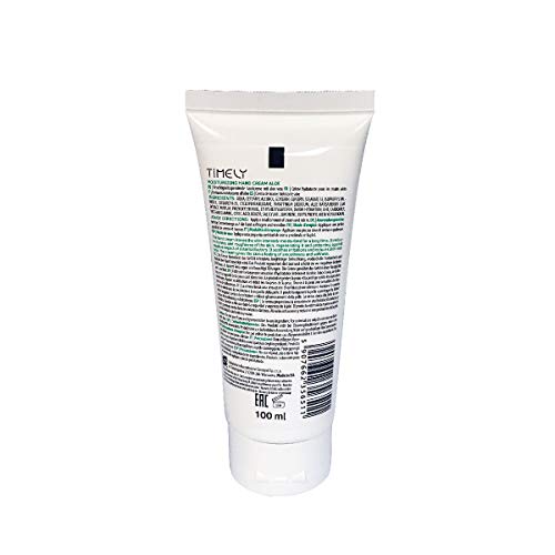 Timely - Crema de manos hidratante y regeneradora con aloe, 100 ml