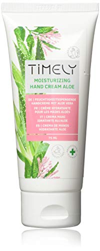 Timely - Crema de manos hidratante y regeneradora con aloe (pack de 4 x 75 ml)