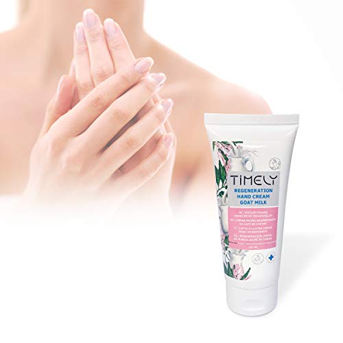Timely - Crema de manos hidratante y regeneradora con leche de cabra, 100 ml