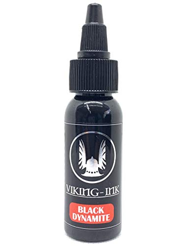 Tinta para tatuaje - BLACK DYNAMITE 1oz (30ml) - VIKING INK USA - Los mejores colores y negros en tintas para tatuaje del mercado - VEGANAS