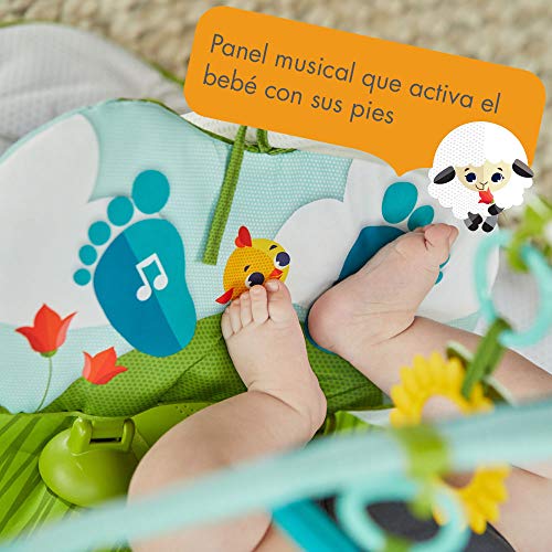 Tiny Love Animalitos de la Granja Gimnasio musical para bebés, Manta Juegos con 18 actividades y Almohadilla Kick & Play con luces y sonido, Alfombra bebé con Bordes cerrables, Tiny Farm