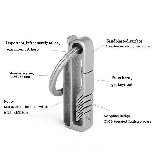 TISUR - Llavero de titanio para cinturón con llavero desmontable para regalo del día del padre
