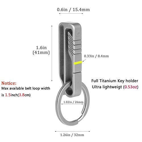 TISUR - Llavero de titanio para cinturón con llavero desmontable para regalo del día del padre