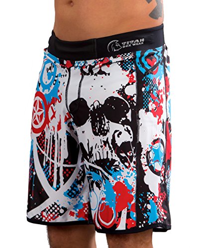 Titan Box Wear Entropy Pantalón Corto, Hombre, Azul/Rojo/Blanco, 2XL