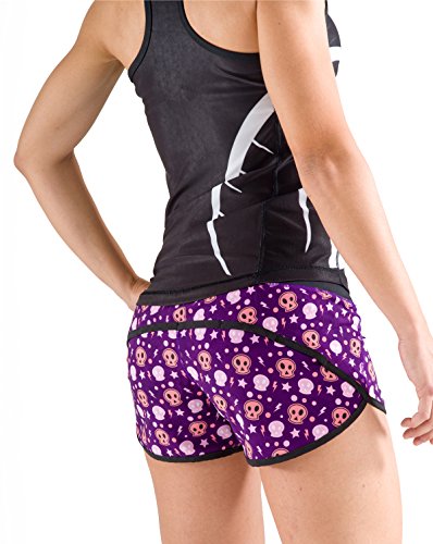 Titan Box Wear Go Calaveras Pantalón Corto, Mujer, Violeta/Rosa/Negro, XL