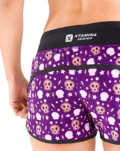 Titan Box Wear Go Calaveras Pantalón Corto, Mujer, Violeta/Rosa/Negro, XL