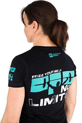 Titan Box Wear No Limits Camiseta, Mujer, Negro/Turquesa/Blanco, XL