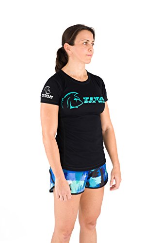 Titan Box Wear No Limits Camiseta, Mujer, Negro/Turquesa/Blanco, XL